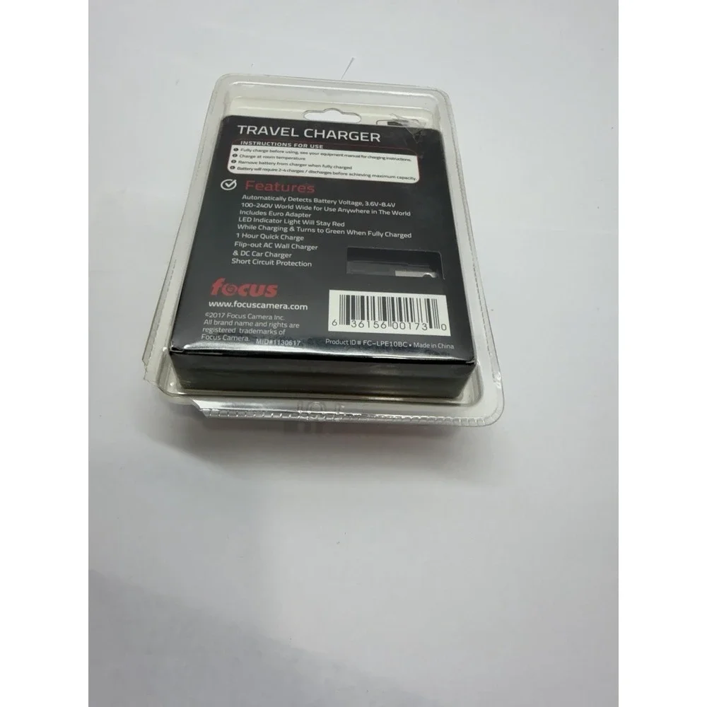 Focus FC-LPE10BC Universal Travel Charger with 1100AH LP-E10 Battery New